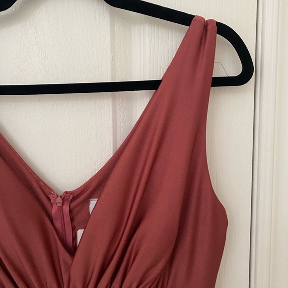 Floor Length V-Neck Dress - Picture 2 of 6